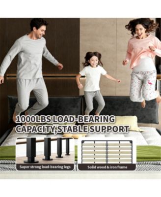 King Size Cloud Bed Frame with Oversized Padded Headboard