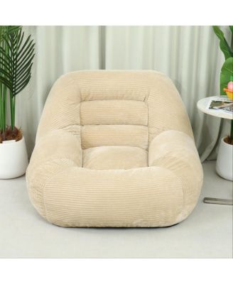 Camel Corduroy Beanbag Couch for Living Room, Bedroom & Dorm - Cozy Mini Couch