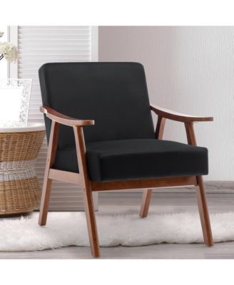 Modern Accent Chair, Living Room Chair with Solid Wood Frame, Lounge Wingback Chair