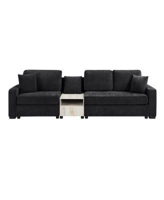 Modern 111.8" Modular Upholstered 3-Seater Sofa Couch with Storage
