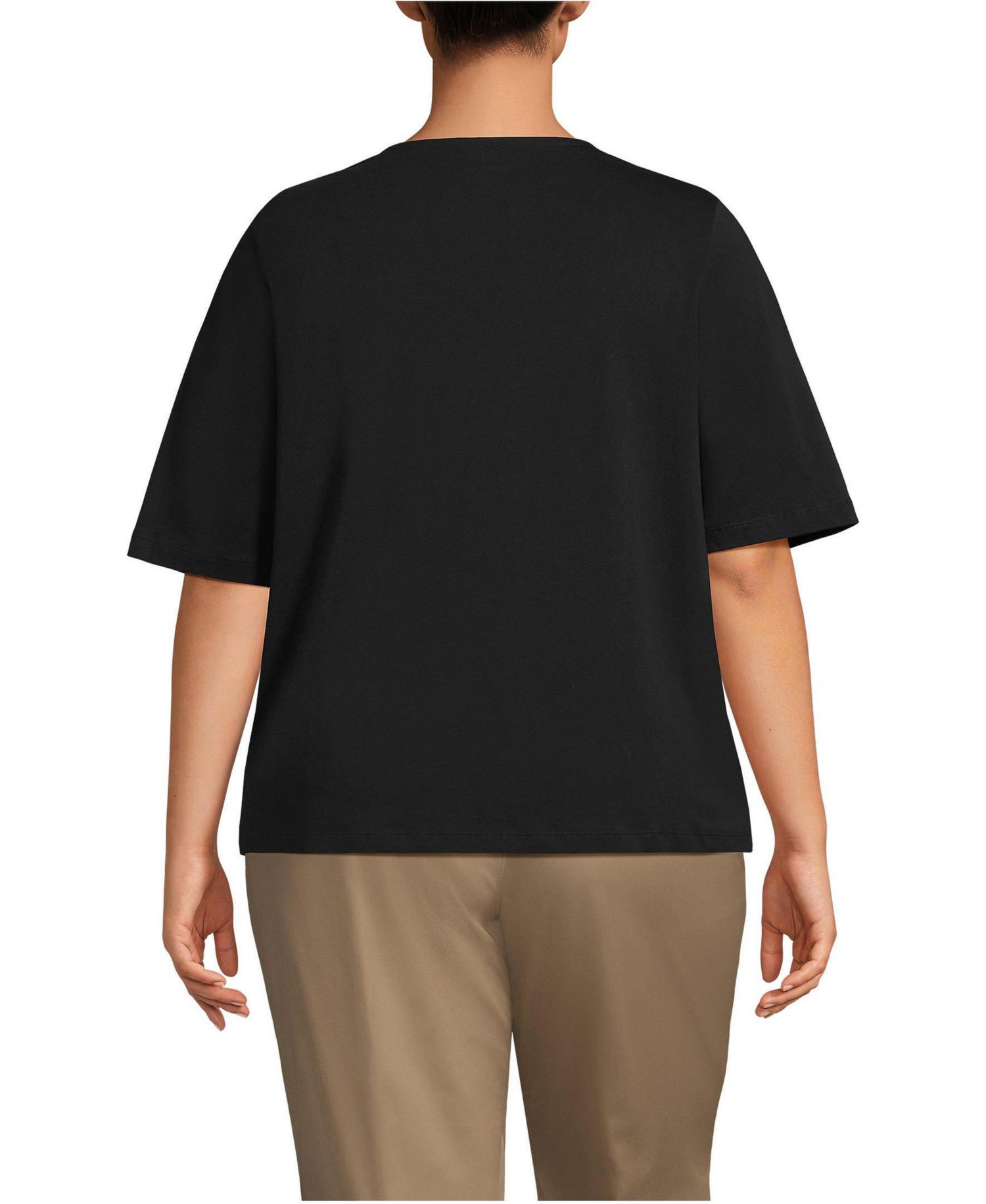 Plus Size Supima Jersey Half Sleeve Splitneck Shirt