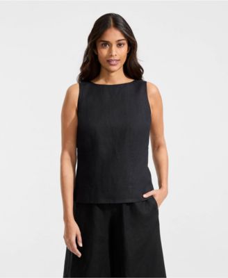 Women's Linen Sleeveless Peplum Top