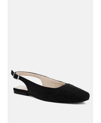 Rag and Co Womens Sozani Real Soft Leather Slingback Flats