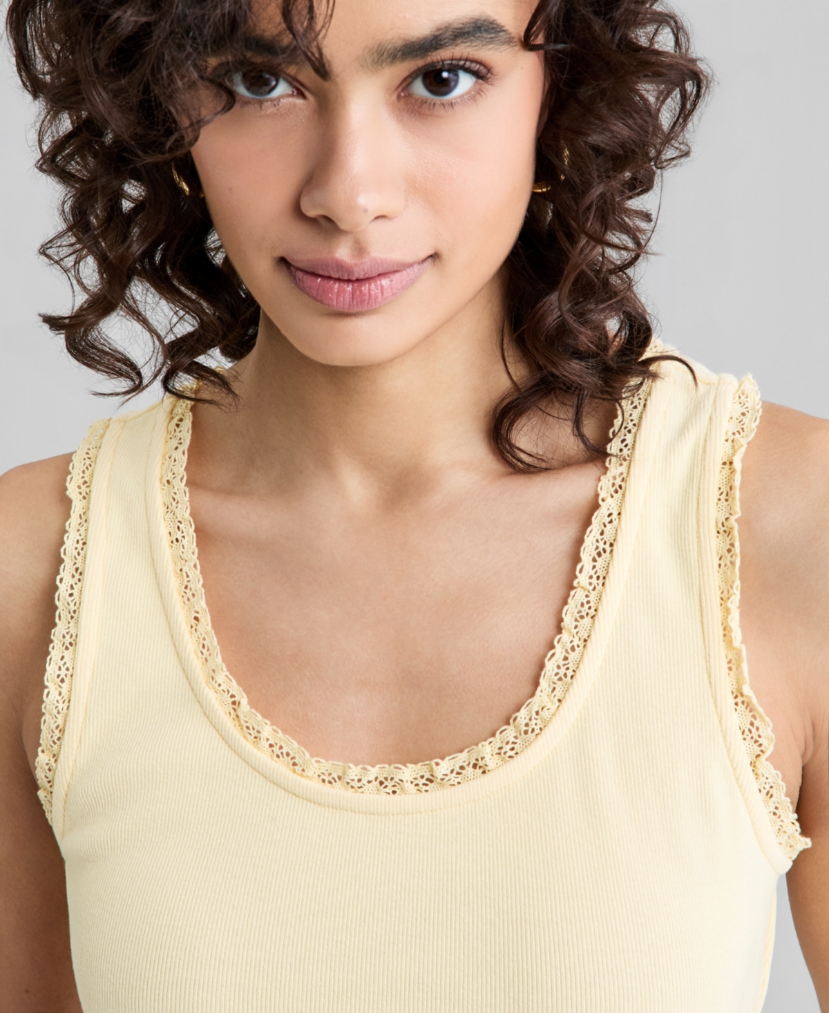And Now This Women's Crocheted-Trim Ribbed Tank Top, Macy's Exclusive