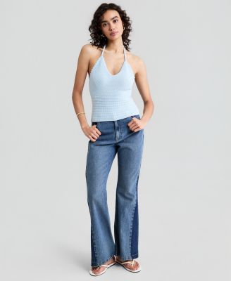 Women's Halter V-Neck Knit Tank Top