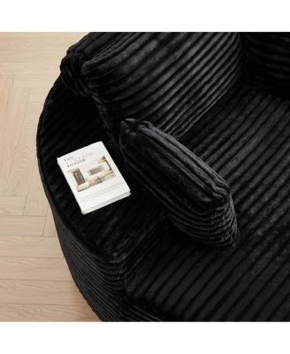 Streamdale 55" Corduroy Foam Swivel Chair, Modern Sleeper, 360 Degree Swivel for Living Room/Bedroom