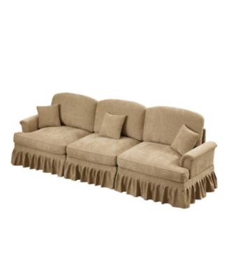Streamdale Mid Century Chenille 3 Seater Sofa, Flared Arms, Removable Skirt