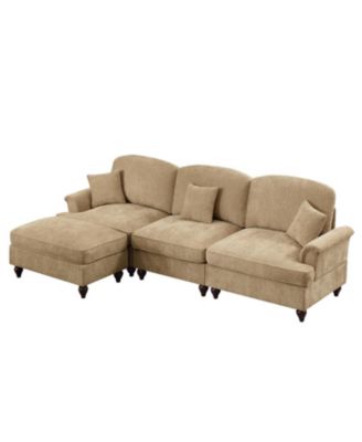 Mid Century Modular Sectional Sofa with Ottoman