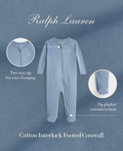 Детские Polo Ralph Lauren Baby Boys' Interlock Footed Coverall