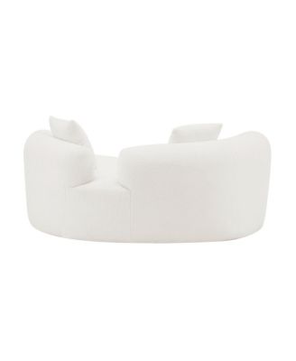 Curved Loveseat Sofa, Teddy Velvet, No-Assembly, 350 lbs Capacity