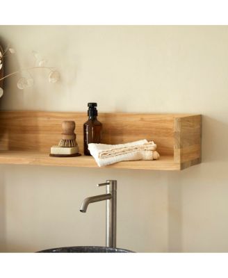 Teak Wood Bathroom Shelf Arty