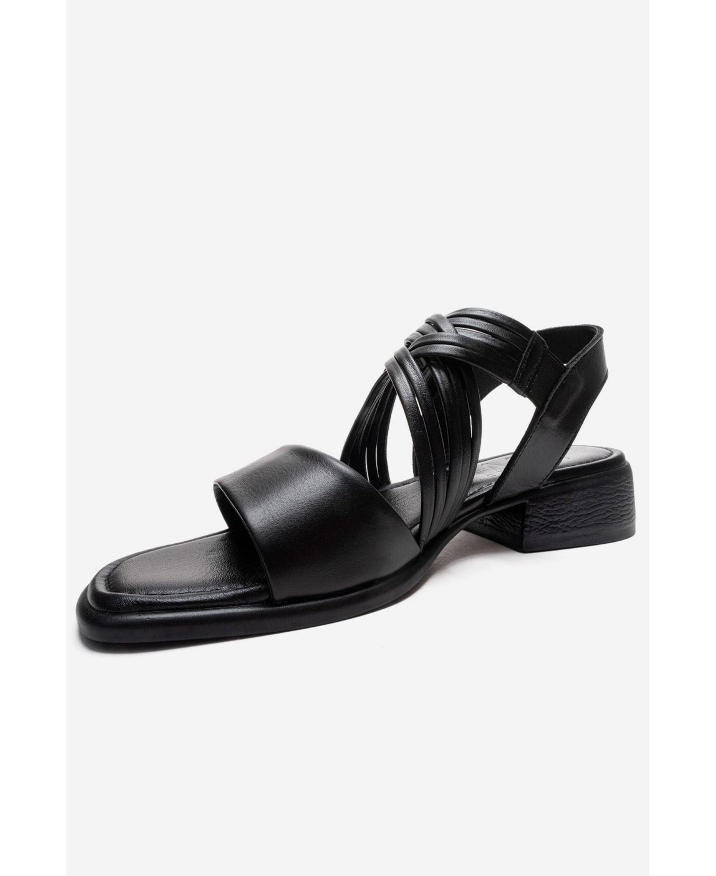 Женские сандалии Forever & Always Shoes Livello Leather Multi Strap Sandal, цвет: Чёрный — фото 6