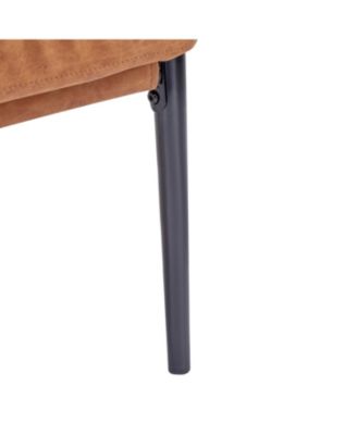 Modern Accent Chair with Metal Frame & Wooden Armrest