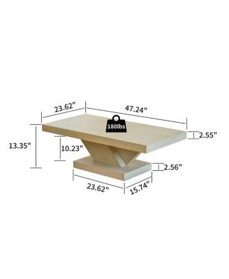 Streamdale 47" Modern Cross Leg Coffee Table with Storage