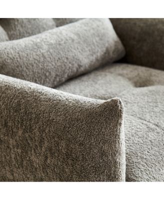 Streamdale Modern Tufted Accent Chair with Velvet Upholstery and Lumbar Pillow