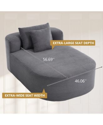 67.5" Indoor Corduroy Oversized Sleeper Sofa with Deep Seat Lounge