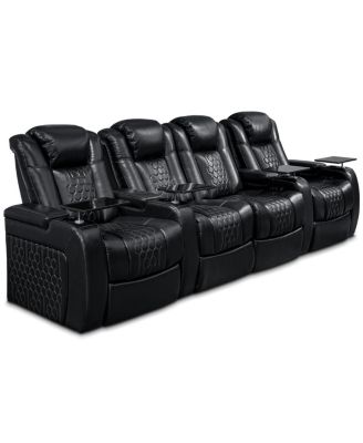 Power Recliner 4 PC, Top-Grain Nappa, Adjustable, Smart Charging, RGB LED