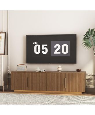 TV Stand with 16 Color LEDs, 68" Modern TV Cabinet Entertainment Center