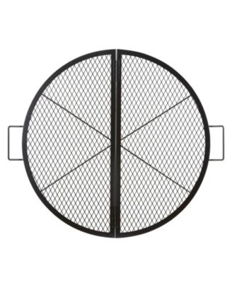 36 Inch Foldable Fire Pit Grill Grate, Heavy Duty Steel Campfire Cooking Grid with Handles