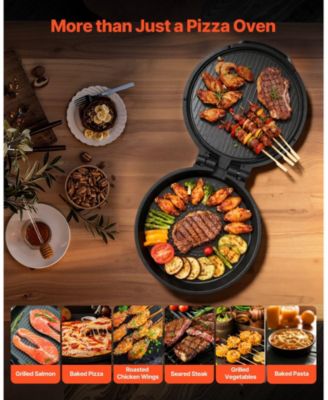 12 Inch Electric Pizza Oven, 1200W Pizza Maker with Nonstick Plate and Adjustable Temperature