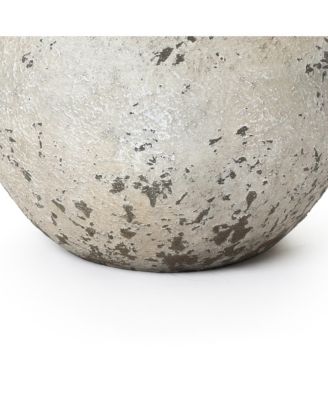 15.75" Dia Round Plant Pot, Large Outdoor Indoor Flower Pot with Drainage, Distressed Pots for Plants, Vintage Clay Pot