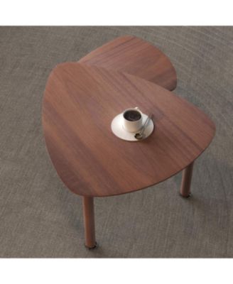 360 Rotatable Coffee Table for Living Room, Solid Wood Legs, Modern Apartment Furniture