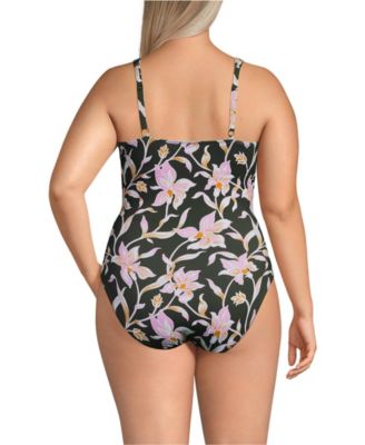 Plus Size Sweetheart Underwire Wrap One Piece Swimsuit
