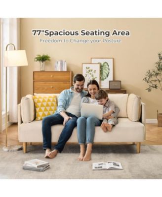 76 Inch Loveseat Sofa Modern Velvet Two Seat Couch for Living Room Deep Seat Armrest Pillows Bedroom Office