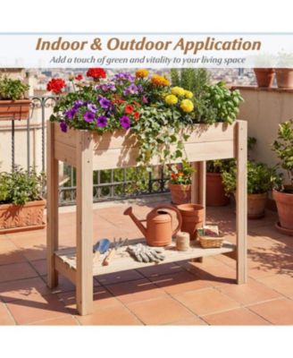 Raised Garden Bed with Legs and Extra Storage Space