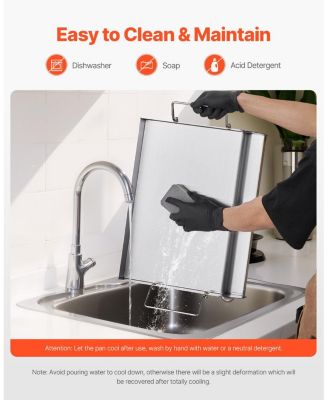 17 x 13 Inch Stainless Steel Griddle Plate for Gas Grill with Handles