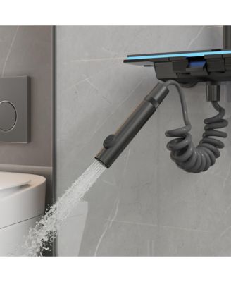 3-Spray Shower Faucet 2.5 GPM with Piano Button Control, LED Temperature Display and Ambient Light