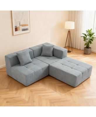 Modern Modular Sectional Single Sofa Couch Accent Armless Chair