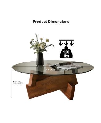 Modern Round Coffee Table, 27.5" x 27.5" x 12.2"