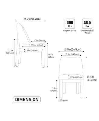 Modern Minimalist Chenille Upholstered Dining Chair Set of 4