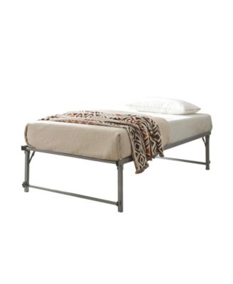 Twin Metal Daybed with Pop-Up Trundle, Sturdy Steel Slat Support Space Saving Guest Bed Frame, Bedroom & Living Room