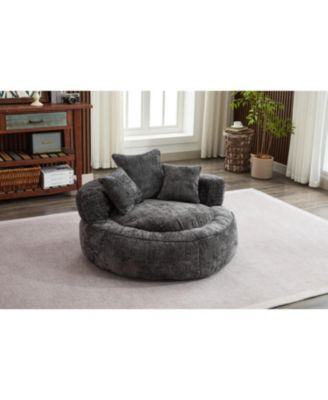 Foam Bean Bag Chair - Soft Chenille Cover - Indoor/Outdoor