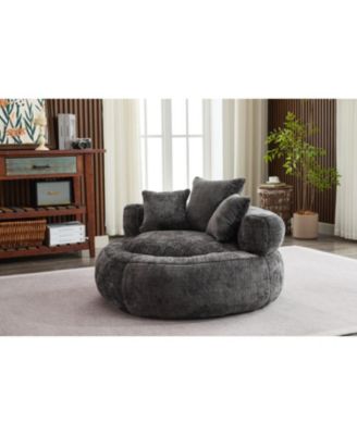 Foam Bean Bag Chair - Soft Chenille Cover - Indoor/Outdoor