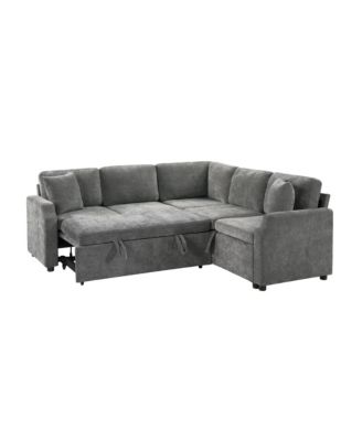 Sectional Sofa Bed L-Shape Sleeper with Hidden Storage