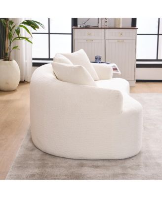 Streamdale Compact Chenille Sofa with 3 Decorative Pillows