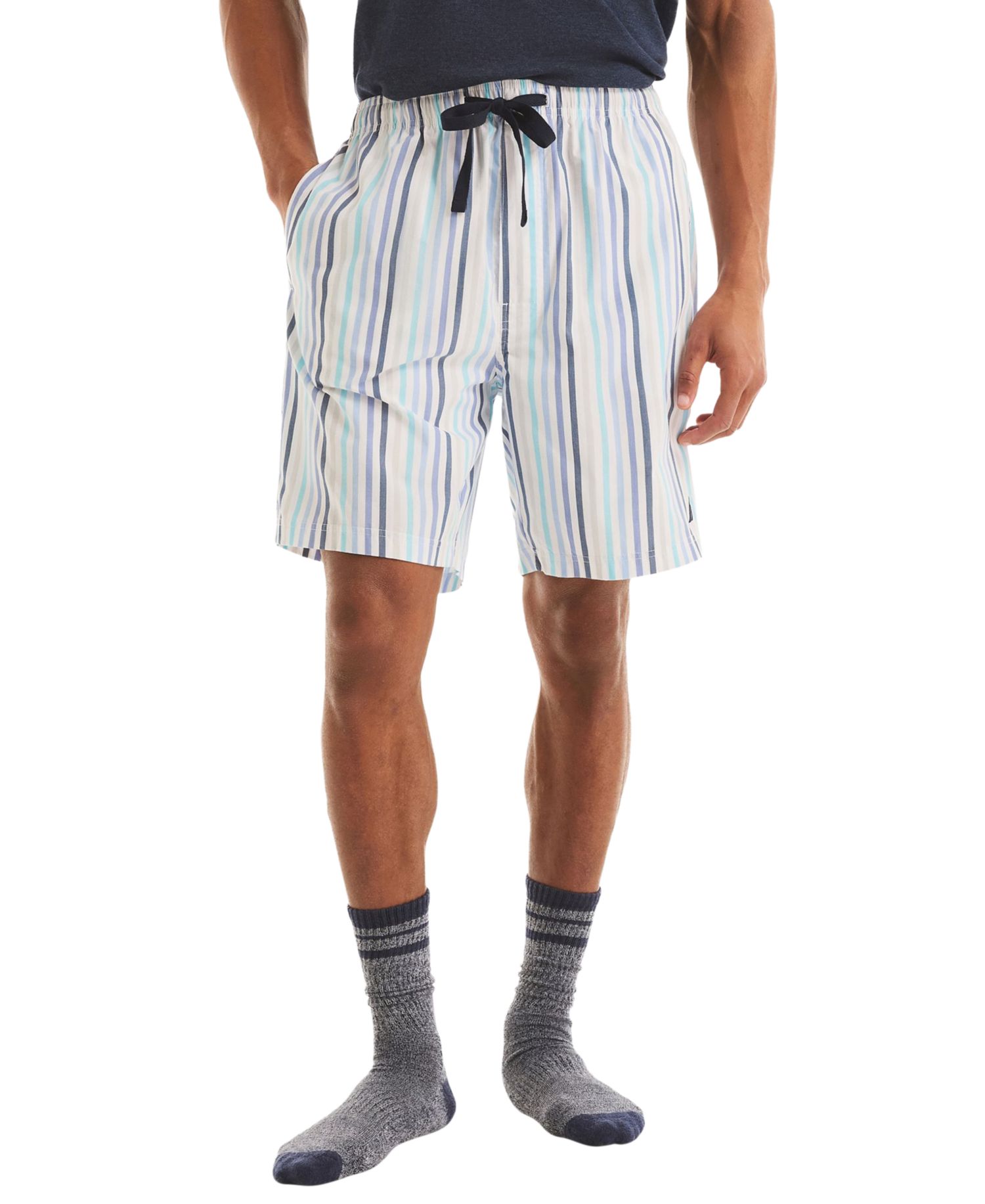 Men's Elastic Waistband Woven Pajama Shorts
