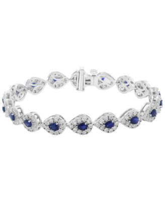 Sapphire (4-1/4 ct. t.w.) & Diamond (1 ct. t.w.) Bracelet in Sterling Silver