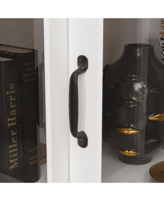 5-Shelf Wood Corner Standard Bookcase with Adjustable Shelves