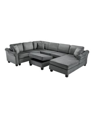 U-Shaped Sectional Sofa with Ottoman
