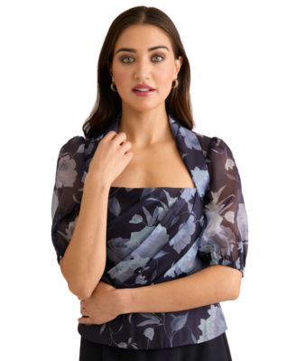 Women's Square Neck Printed Jacket