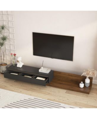 Modern TV Stand with LED Lights & Storage for Living Room