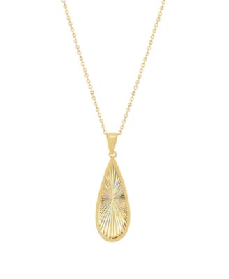Teardrop Pendant Necklace in 10k Yellow Gold