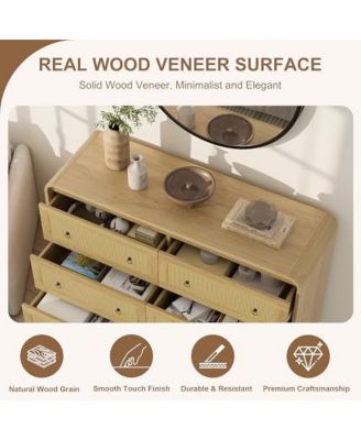 46''Wide Rattan Dresser,6 Drawer Dresser for Bedroom,Dressers & Chests of Drawers