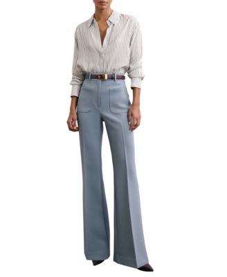 Women's Stripe Concealed-Placket Shirt