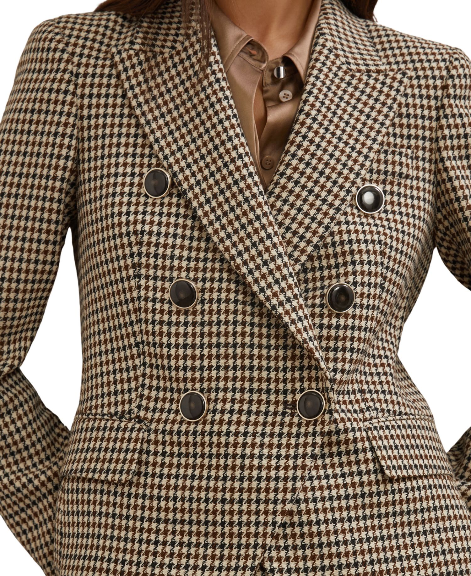 Women's Hartley Wool-Blend Double-Breasted Check Blazer