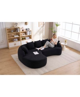 Compression L-Shape Sectional Sofa,Modular Chenille Couch